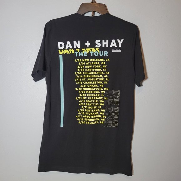 Dan + Shay Concert Tshirt  The Tour Spring 2019 Black Size Medium Short Sleeve - Picture 2 of 4